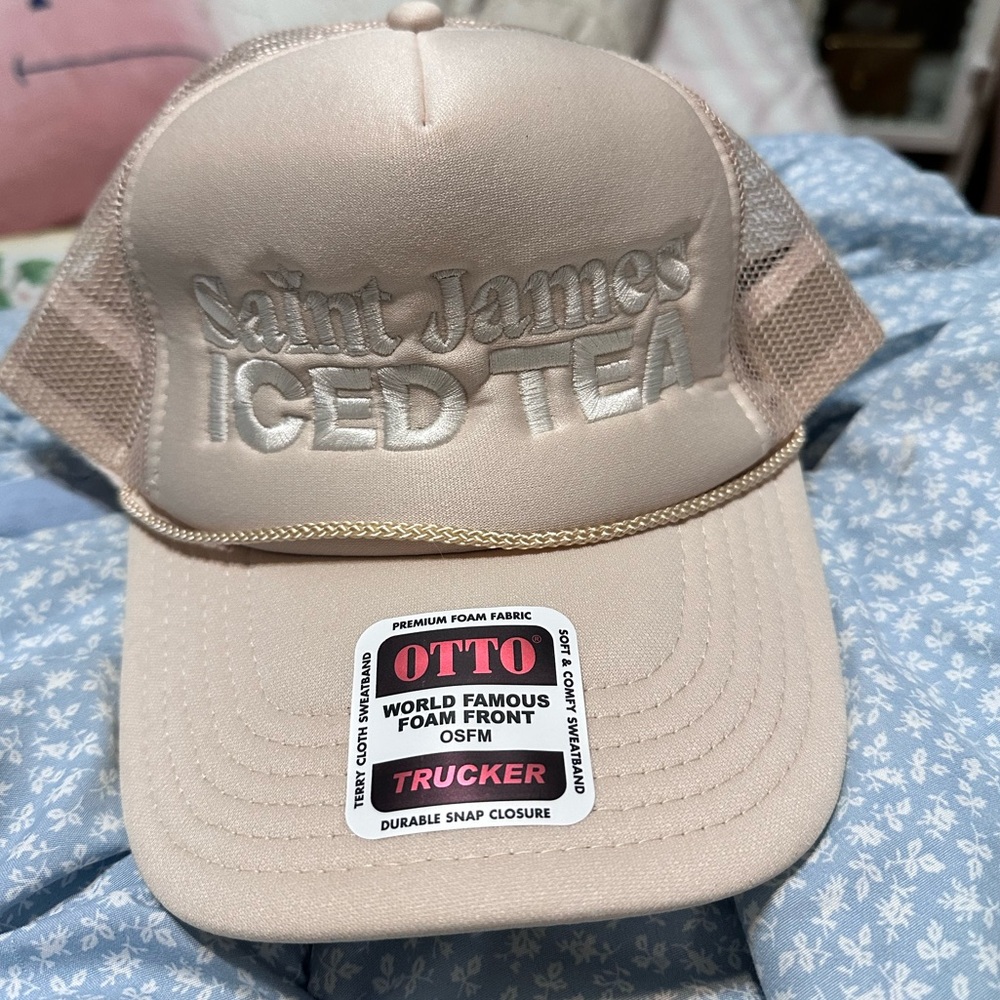 Saint James Iced Tea Snapback Rope Hat Cap Blue Size Embroidered NWT Khaki White